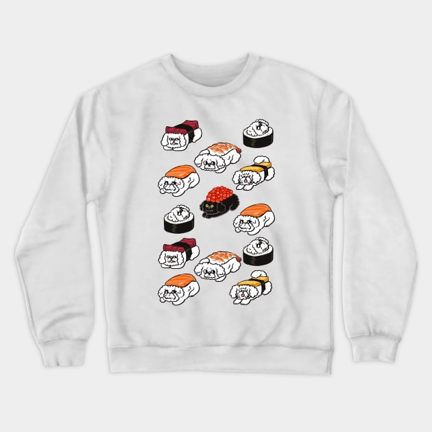 Sushi Bichon Frise Crewneck Sweatshirt by huebucket